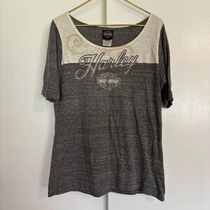 Harley Davidson ringer logo spell out script T-shirt sz 2xl